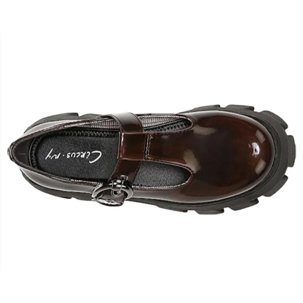 CIRCUS NY BY SAM EDELMA / Amy / Womens Lug Sole Shoes Chestnut Patent Leather